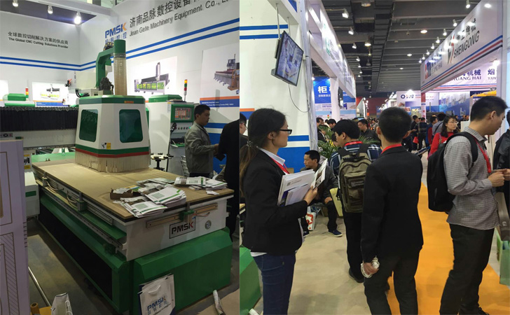展會開始第一天濟南格特機械（品脈數控）木工加工中心備受矚目